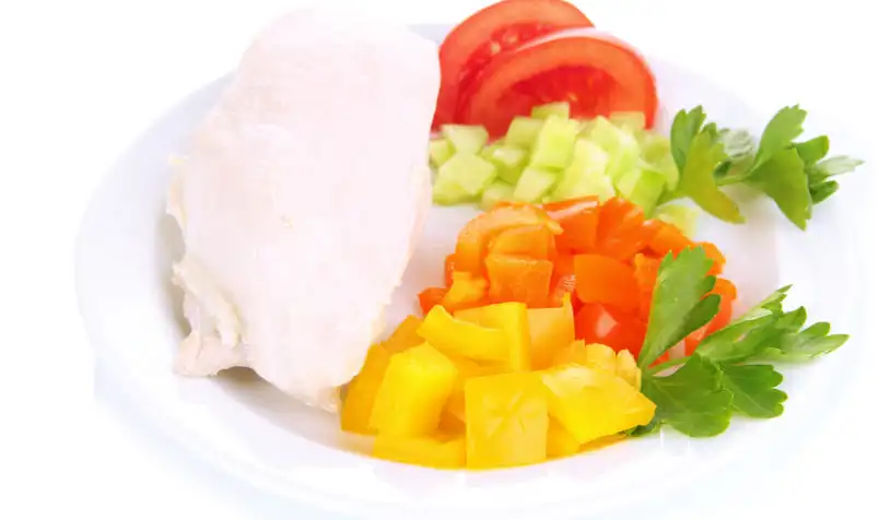 Отварная курица с овощами (2 порции)